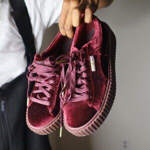 Fenty Puma x Rihanna Creeper Maroon Velvet  US 8